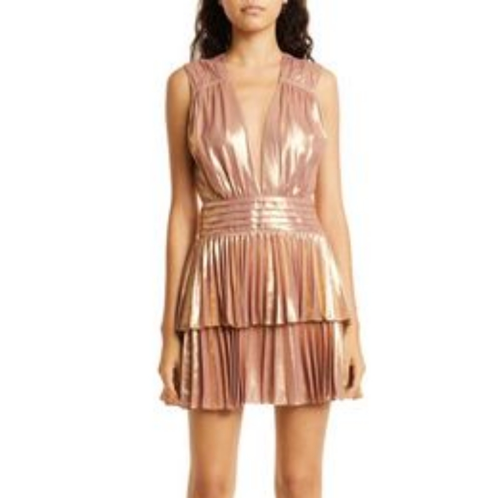 Ramy Brook Olina Metallic Cocktail Dress